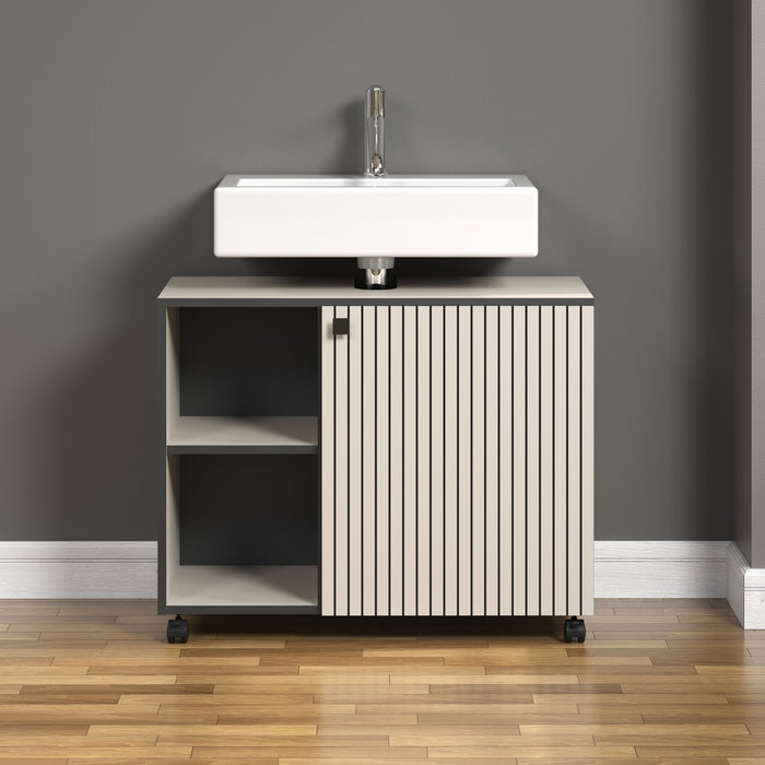 Calicosy - Onderkast met wielen, 1 deur en 2 open PUREBLISS - H64 cm