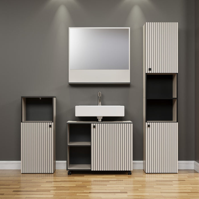 Calicosy - Onderkast met wielen, 1 deur en 2 open PUREBLISS - H64 cm