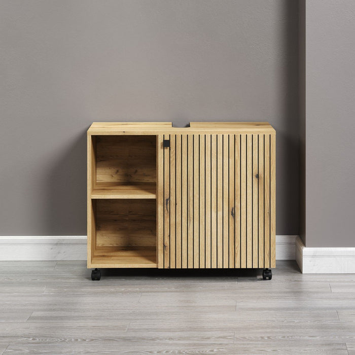 Calicosy - Onderkast met wielen, 1 deur en 2 open PUREBLISS - H64 cm
