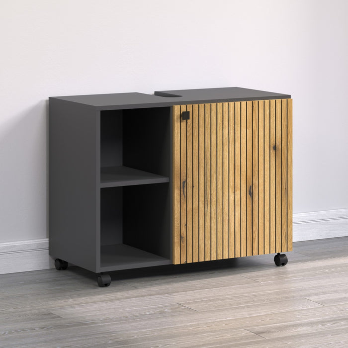 Calicosy - Onderkast met wielen, 1 deur en 2 open PUREBLISS - H64 cm