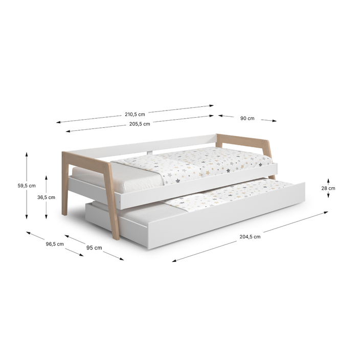 Calicosy - EMY-bed - B210,4 cm - Wit