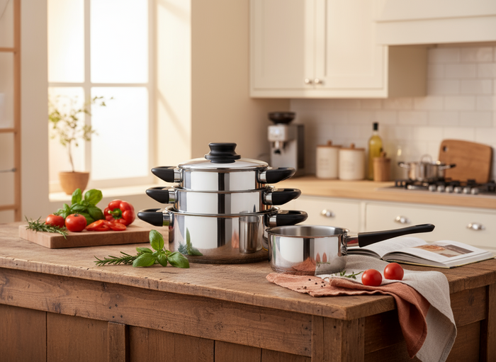 Cookinglife Pannenset RVS | Zwart 4-Delig