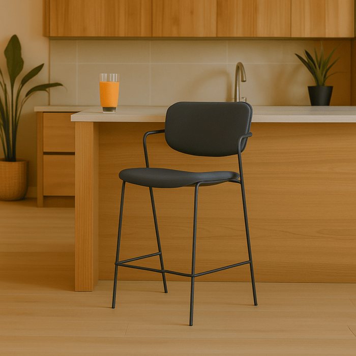 Calicosy - Set 2 barkrukken MAIKA - H66 cm - Zwart metaal