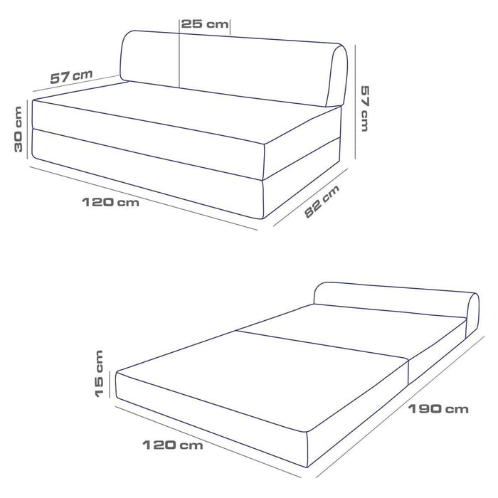 Calicosy - Sofa - B120 cm - Grijs - Antraciet