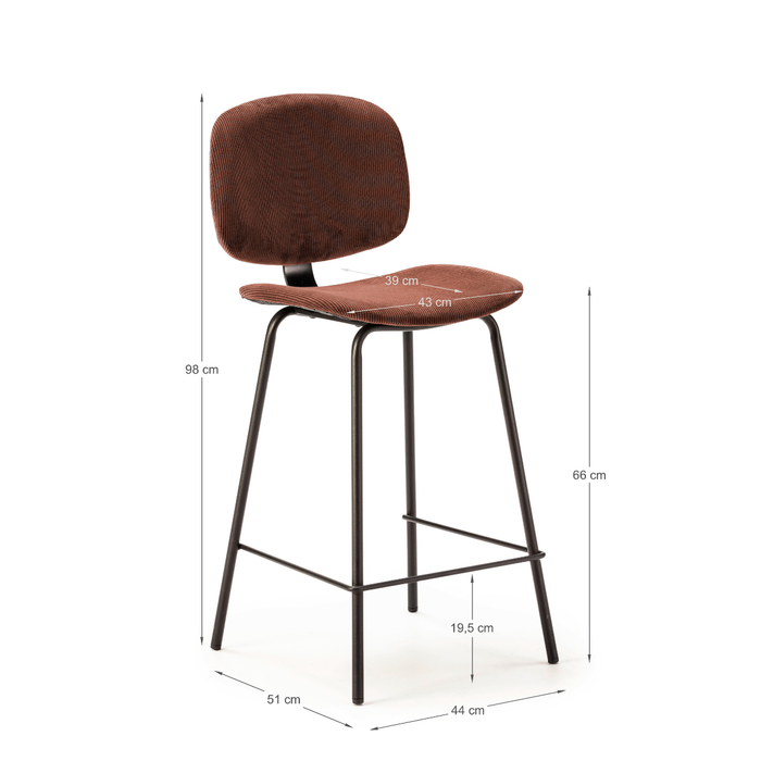 Calicosy - Set van 2 krukken in ribfluweel ARUS - H65 cm