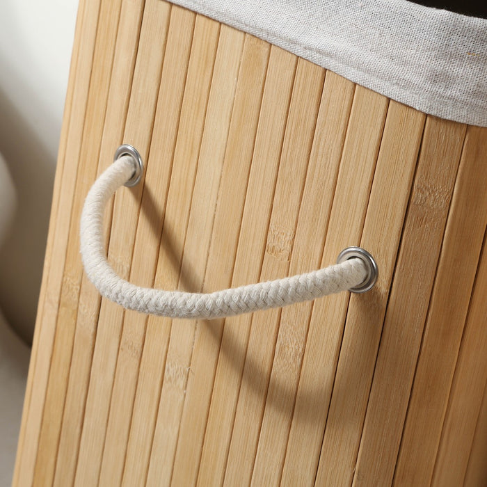 Calicosy - Rechthoekige bamboe wasmand 70L - H60 cm - H60 cm