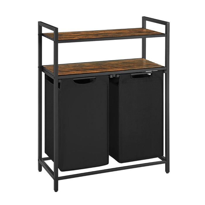 Calicosy - Wasmand met 2 compartimenten en 2 planken - H92 cm - Zwart