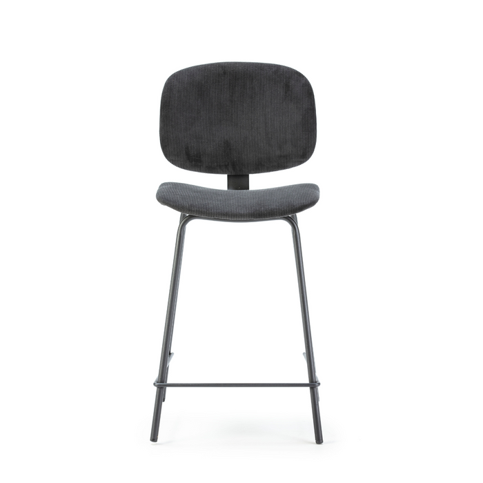 Calicosy - Set van 2 krukken in ribfluweel ARUS - H65 cm - Zwart