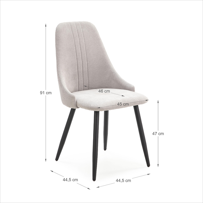 Calicosy - MANI Set van 4 stoelen in stof - H91 cm