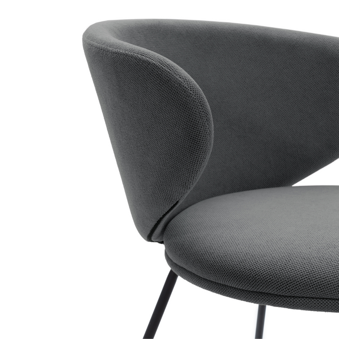 Calicosy - Set 2 stoelen RUSH - L60 cm - Stof & zwart metaal