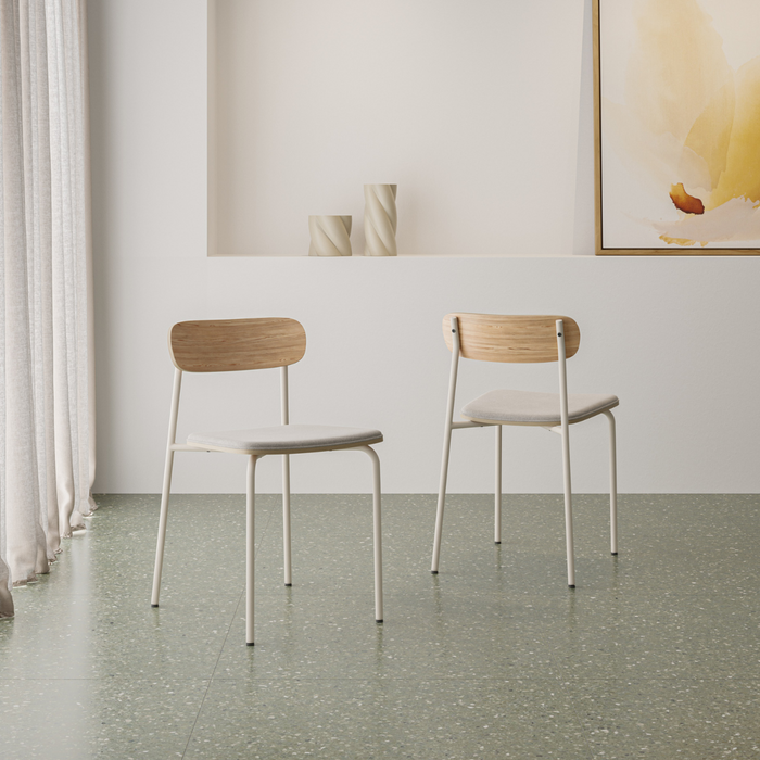 Calicosy - Set 2 stoelen ADRIANA - L46 cm - Stof & metaal