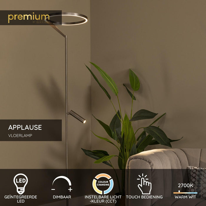 Lucide Premium APPLAUSE Vloerlamp - Grijs ijzer