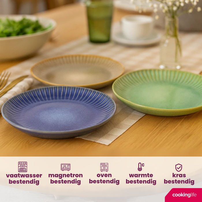 Cookinglife Ontbijtborden | Dessertborden Aqua Maris ø 21 cm - 6 Stuks