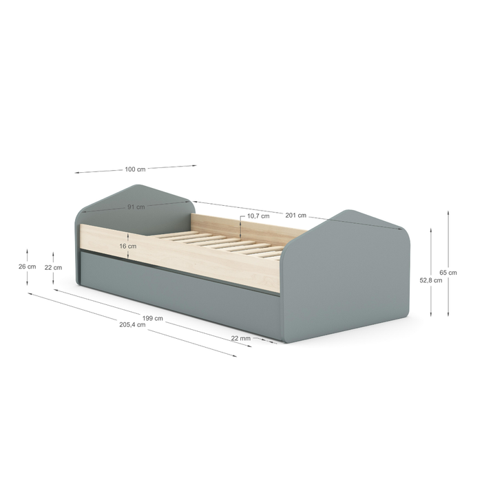 Calicosy - LEONIE bed - B205.4 cm - Groente