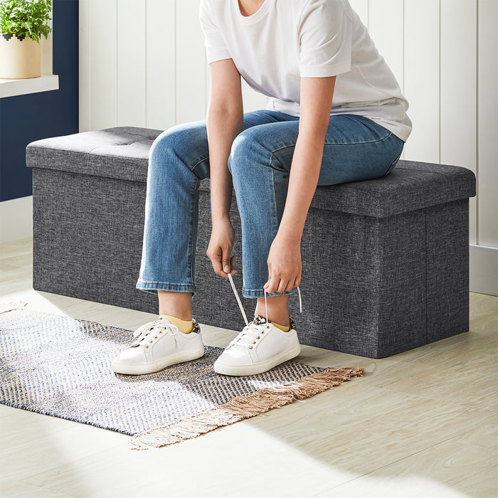 Calicosy - Opbergdoos met opvouwbare deksel - H38 cm - Grijs