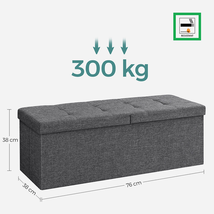Calicosy - Opbergdoos met opvouwbare deksel - H38 cm - Grijs