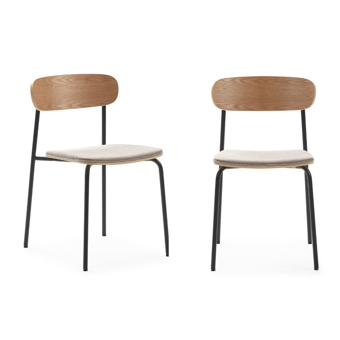 Calicosy - Set 2 stoelen ADRIANA - L46 cm - Stof & metaal