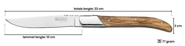 Blackwell Steakmessen Laguiole - Olijfhout - 6 Stuks