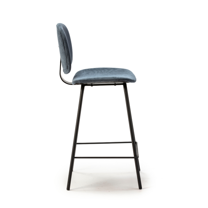 Calicosy - Set van 2 krukken in ribfluweel ARUS - H65 cm - Blauw