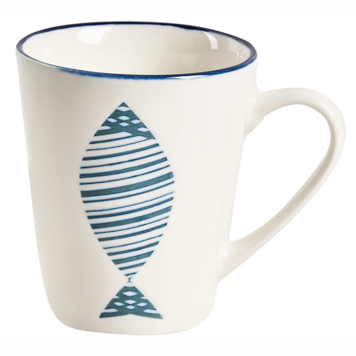 Beliani - TAMARIND - 16-delige serviesset - Wit|Blauw - Porselein