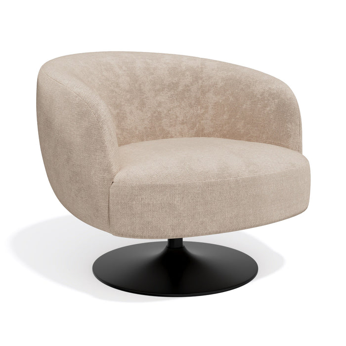 Donkerbeige chenille fluwelen draaifauteuil