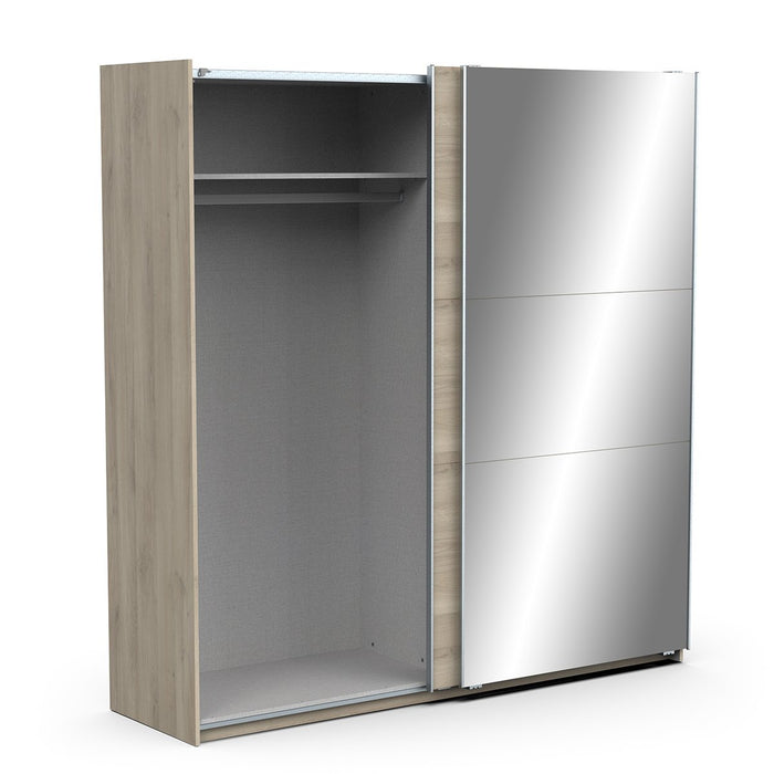 Calicosy - Kast met 2 schuifdeuren en spiegel Ghost - H203 cm -