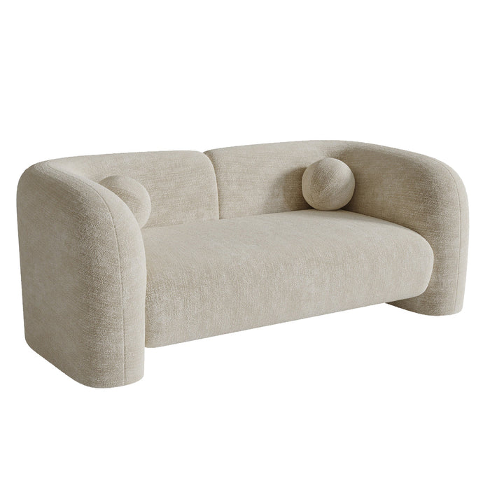 2-zits fluwelen bank met crèmepatroon 168cm