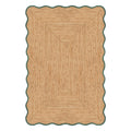 Mrcarpet Jute vloerkleed wafelstructuur naturel|groen 160x230 cm