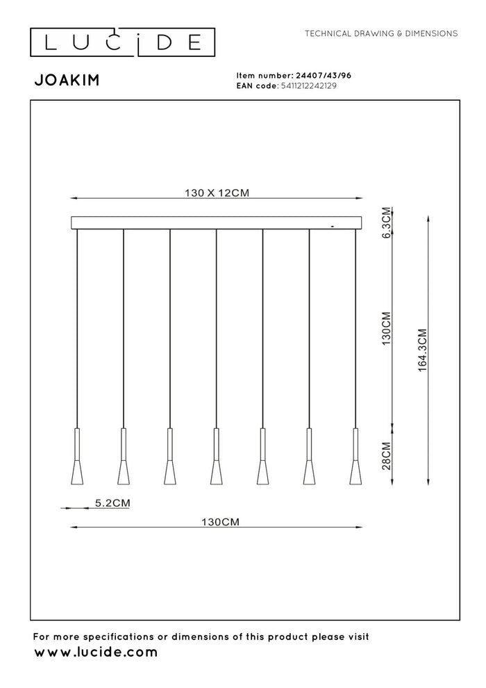 Lucide Premium JOAKIM Hanglamp - Koffie