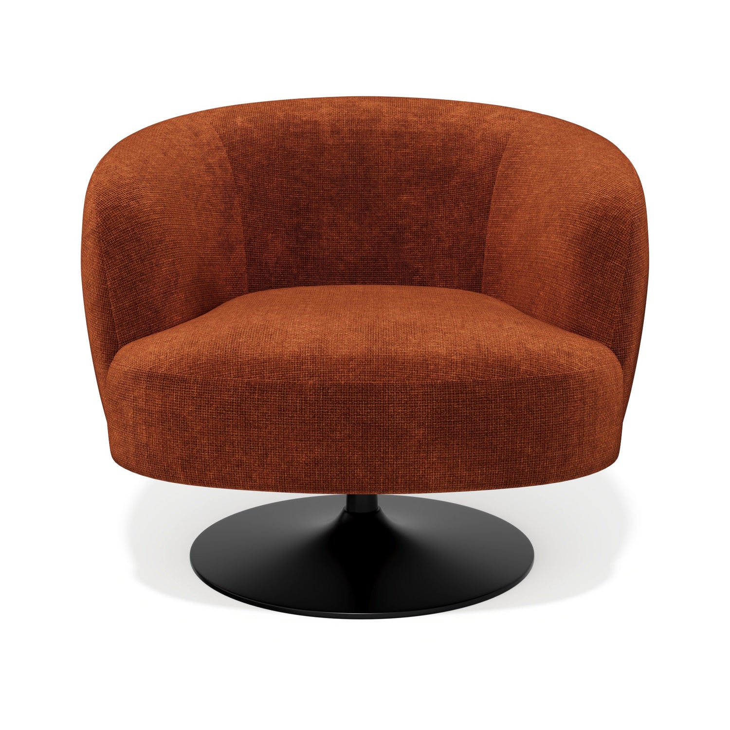 Terracotta chenille fluwelen draaifauteuil