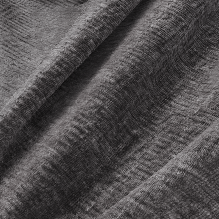 Linker 5-zitsbank in grijs fluweel met patroon, 310 cm