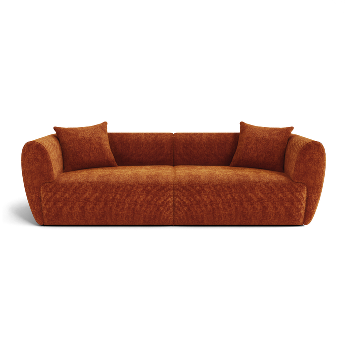 4-zitsbank in terracotta structuurfluweel