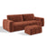 4-zits sofa en poef in terracotta chenille fluweel