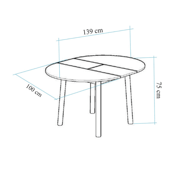 Calicosy - Uitschuifbare tafel L100 cm - VINA
