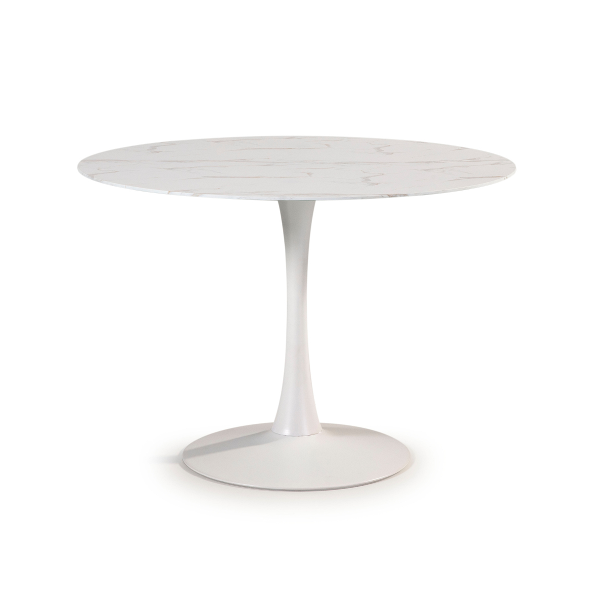 Calicosy - Ronde tafel met glazen blad in marmerlook ADA - H75 cm