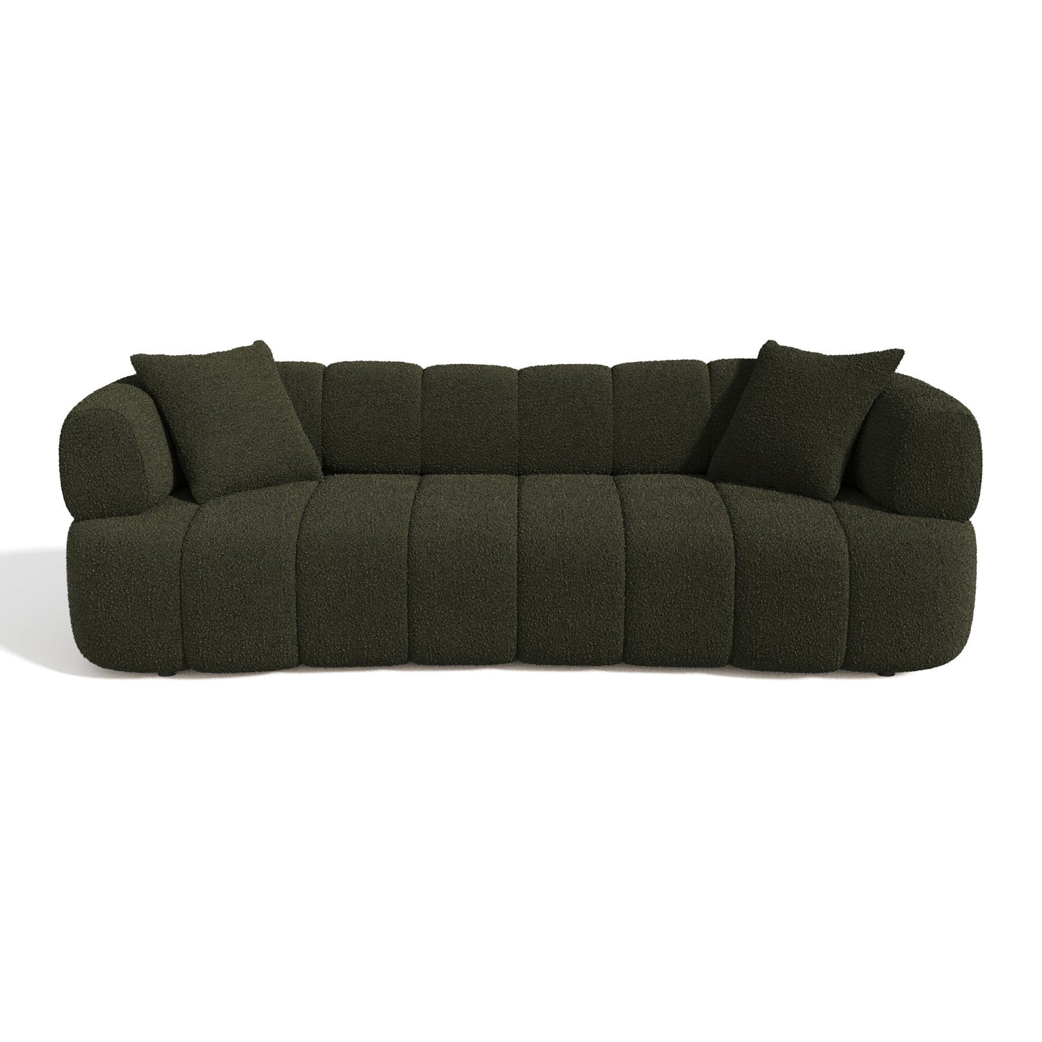 4-zitsbank in kaki bouclette stof