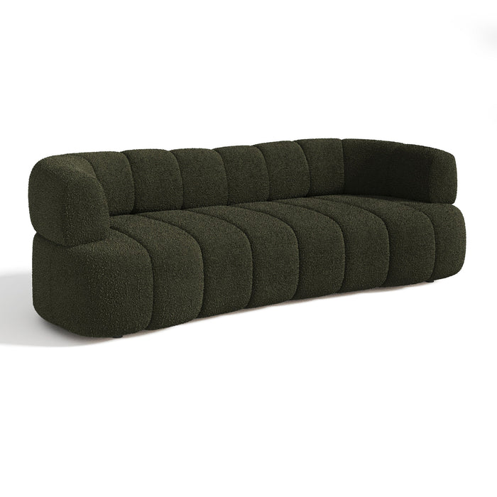 4-zitsbank in kaki bouclette stof