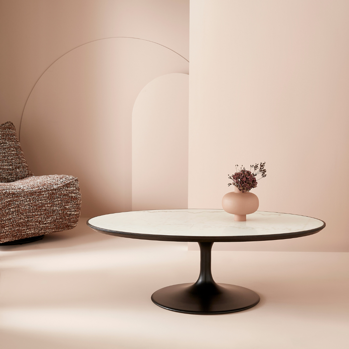 Calicosy - Ovale salontafel van wit marmer - TULIPE - H0