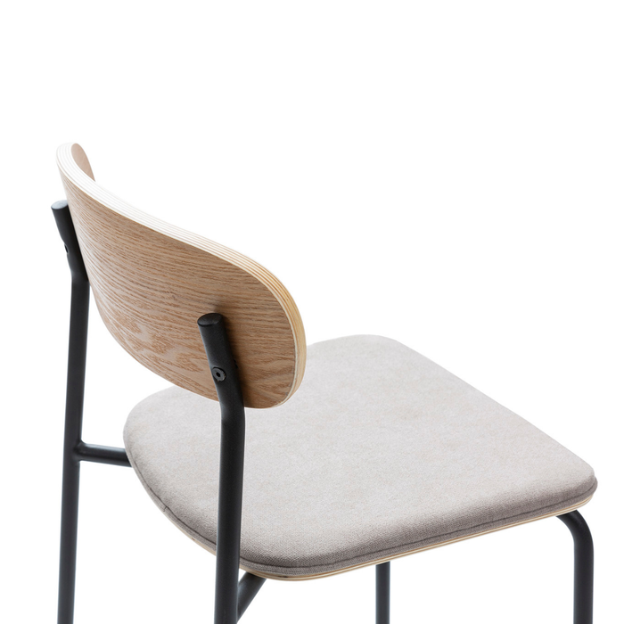 Calicosy - Set 2 barkrukken ADRIANA - H66 cm - Stof & metaal - Taupe