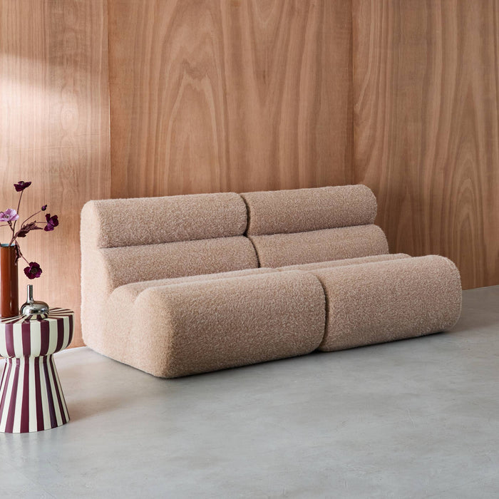 sweeek - Stoffen fauteuils effect alpaca 1 zitplaats (set van 2)