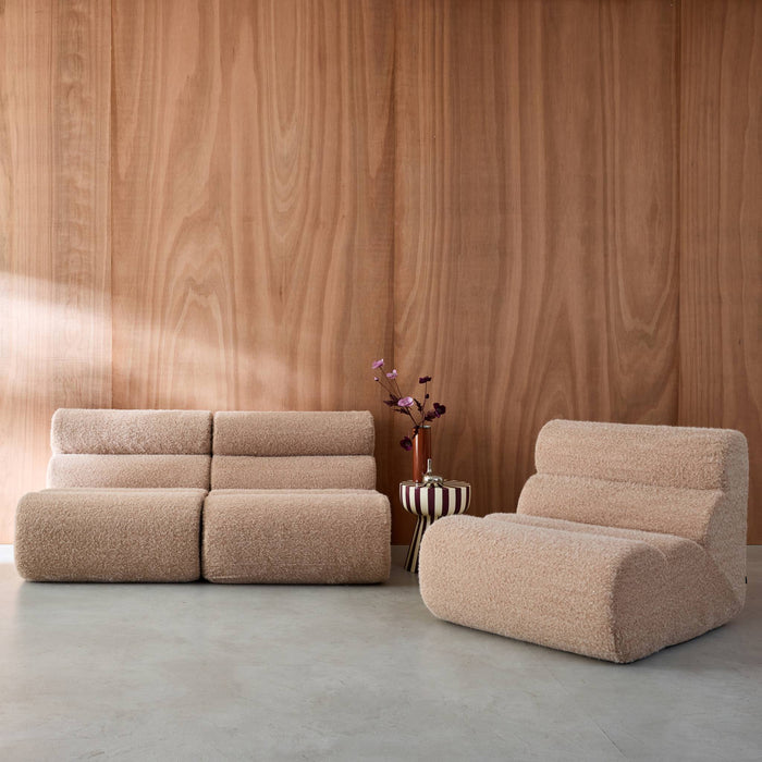 sweeek - Stoffen fauteuils effect alpaca 1 zitplaats (set van 3)