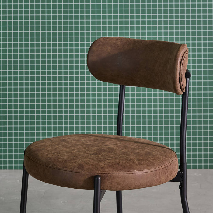 sweeek - Metaal en kunstleer stoel (set van 2)