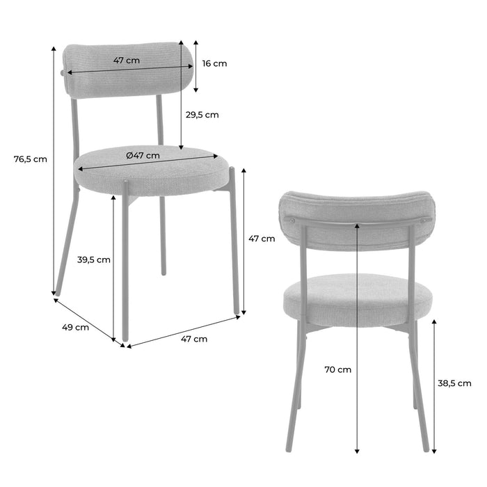 sweeek - Metaal en kunstleer stoel (set van 2)