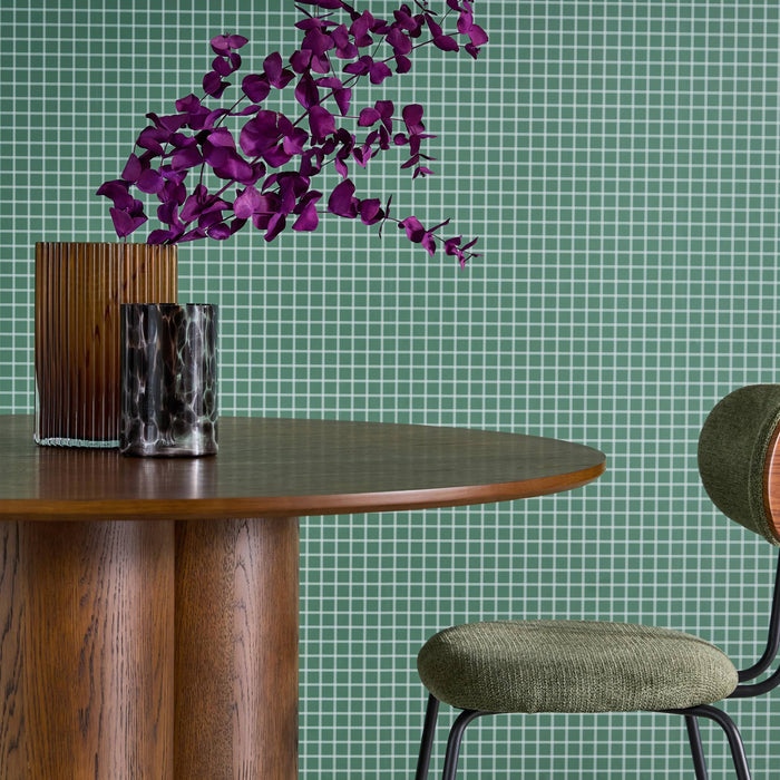 sweeek - Ronde eettafel van rubberhout en eikenfineer voor 4 personen