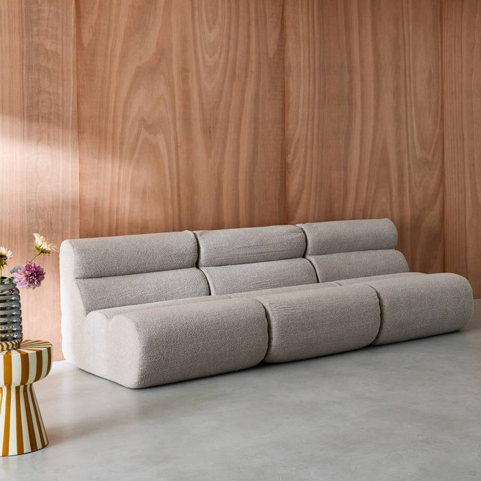 sweeek - Stoffen fauteuils getextureerde bouclé 1 zitplaats (set van