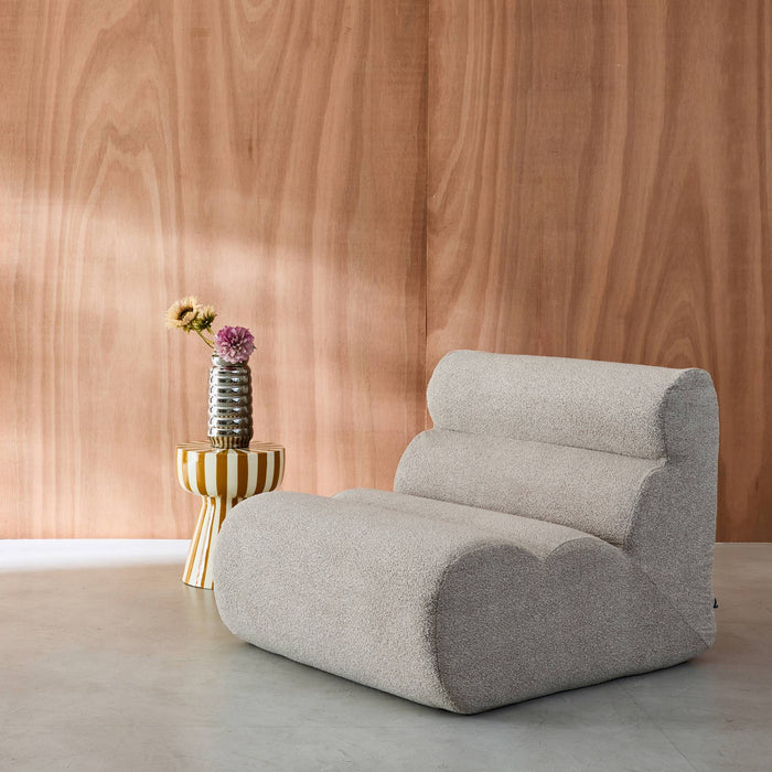 sweeek - Stoffen fauteuil getextureerde bouclé 1 zitplaats