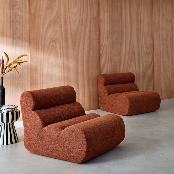 sweeek - Stoffen fauteuils getextureerde bouclé 1 zitplaats (set van