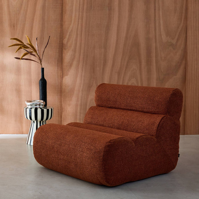 sweeek - Stoffen fauteuil getextureerde bouclé 1 zitplaats