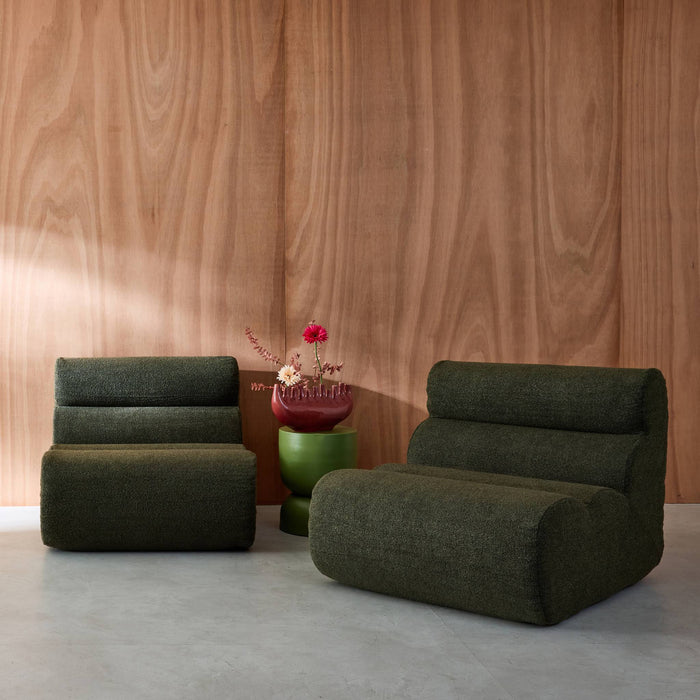 sweeek - Stoffen fauteuils getextureerde bouclé 1 zitplaats (set van