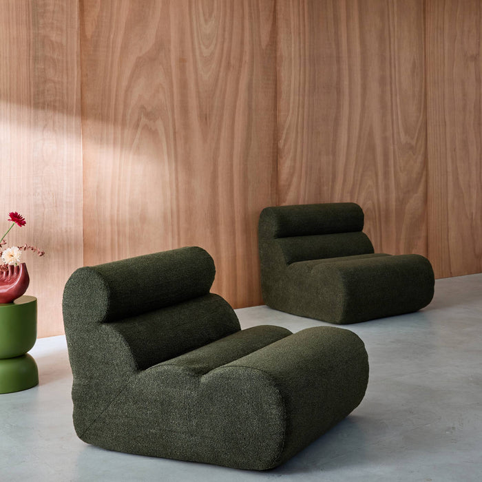 sweeek - Stoffen fauteuils getextureerde bouclé 1 zitplaats (set van